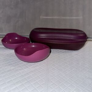 Tupperware‎ Breakfast Microwave Omelet Egg Cooker 6996B Purple w/ 2 inserts